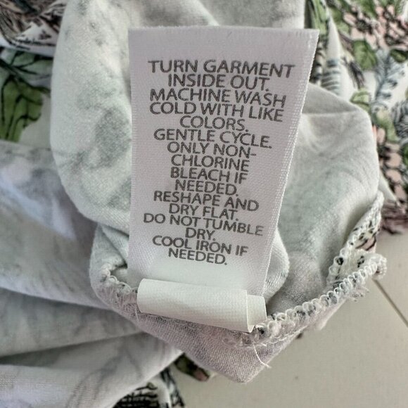 J Jill Wearever Sleeveless Dress Size M Tropical Midi Floral Knit Slit - Picture 9 of 10